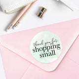 Thank You For Shopping Small (Elegant Modern With Watercolor Background) - Stickers