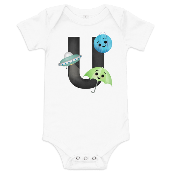 Letter U (Alphabet) - Baby Bodysuit