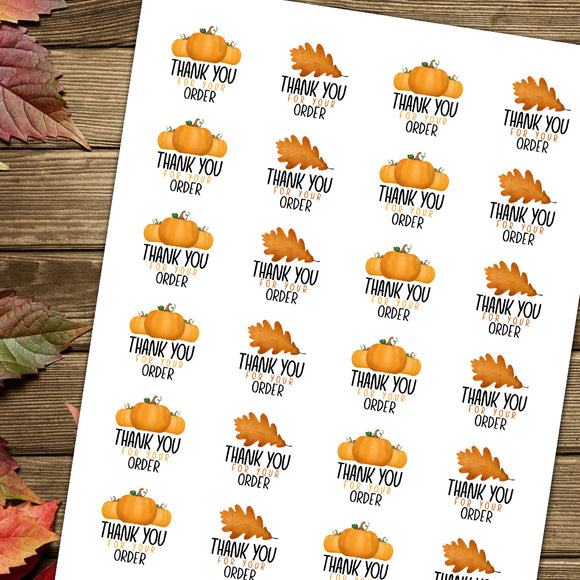 Thank You For Your Order (Autumn Mix) - Stickers