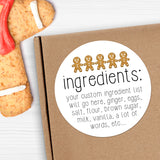 Ingredients (Gingerbread Cookies) - Custom Stickers