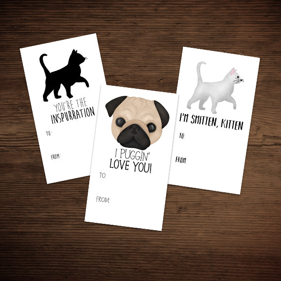 Valentine's Day (Animals) - Print At Home Gift Tags