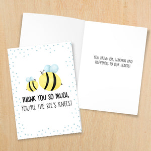 Thank You So Much You're The Bee's Knees - Print At Home Card
