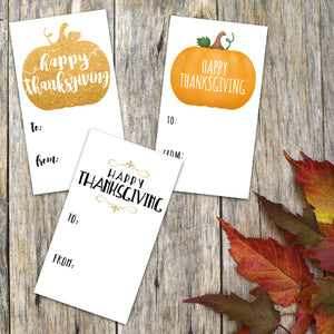 Happy Thanksgiving - Print At Home Gift Tags