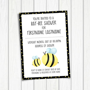 Bumblebee (Baby Shower) - Custom Text Print At Home Invite