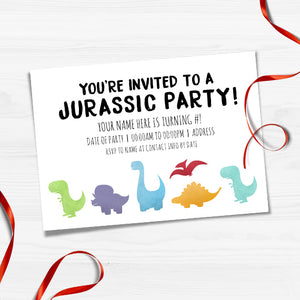 Jurassic Dinosaur Party (Birthday) - Custom Text Print At Home Invite