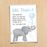 Big Thanks (Elephant) - Custom Text Print At Home Card