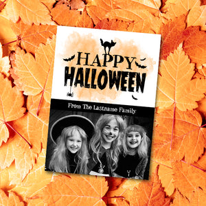 Happy Halloween (Spooky) - Your Photo And Custom Text Print At Home Card