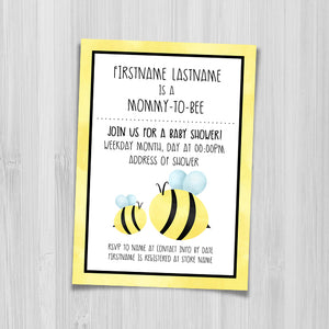 Mommy-To-Bee (Baby Shower) - Custom Text Print At Home Invite