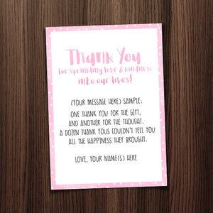 Thank You (Polka Dot) - Custom Text Print At Home Card
