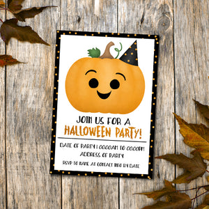Pumpkin (Halloween Party) - Custom Text Print At Home Invite