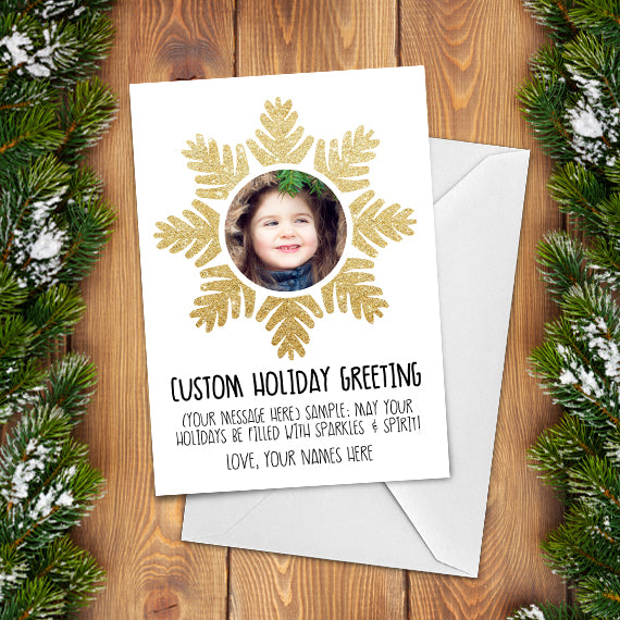 Snowflake - Your Photo And Custom Text Print At Home Card