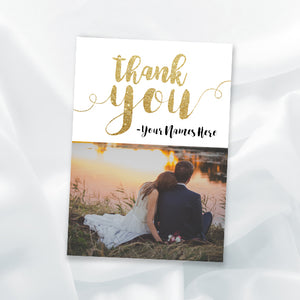 Thank You (Gold) - Your Photo And Custom Text Print At Home Card
