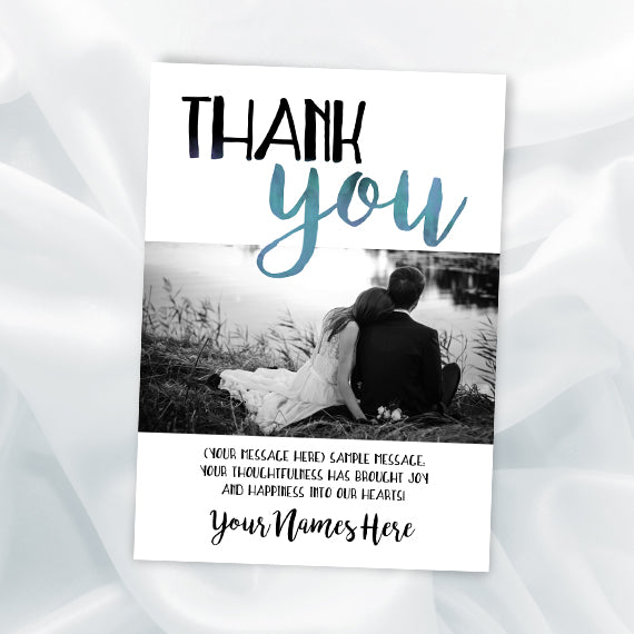 Thank You - Your Photo And Custom Text Print At Home Card