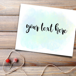 Watercolor Background - Custom Text Print At Home Wall Art