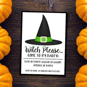 Witch Please (Halloween Party) - Custom Text Print At Home Invite