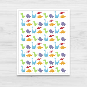 Dinosaur Pattern - Print At Home Wall Art