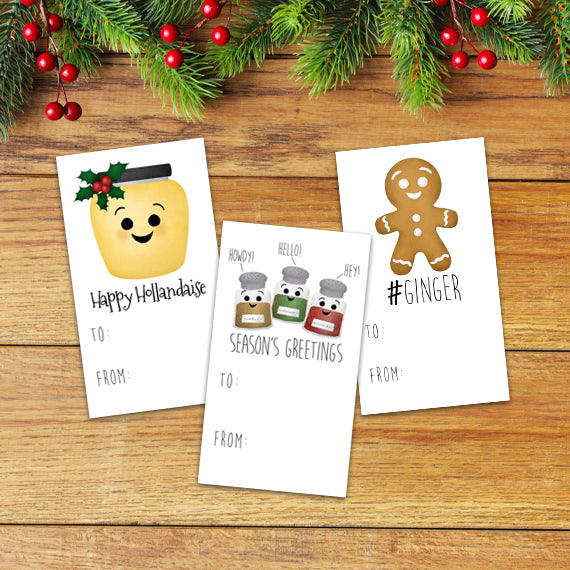 Christmas (Food Puns) - Print At Home Gift Tags