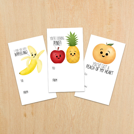 Valentine's Day (Fruit) - Print At Home Gift Tags