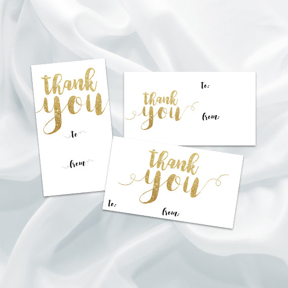 Thank You (Faux Glitter) - Print At Home Gift Tags