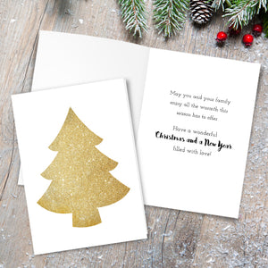 Gold Christmas Tree - Print At Home Card