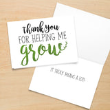 Thank You For Helping Me Grow - Print At Home Card