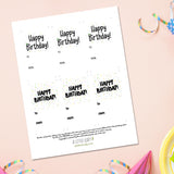 Happy Birthday - Print At Home Gift Tags