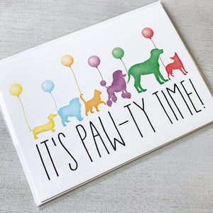 It's Paw-ty Time (Cat and Dogs) - Ready To Ship Card