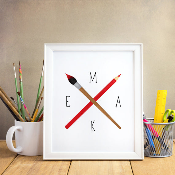 MAKE (Compass) - Print At Home Wall Art