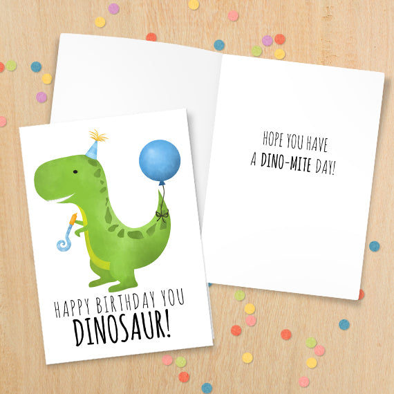 Happy Birthday You Dinosaur - Print At Home Card