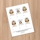 Thank You (Owl) - Print At Home Gift Tags