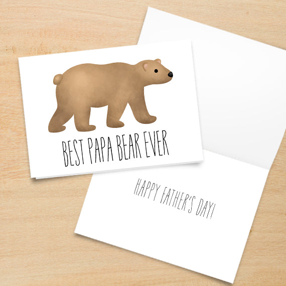 Best Papa Bear Ever - Print At Home Card