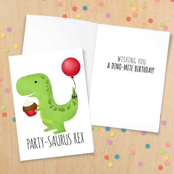 Party-saurus Rex - Print At Home Card