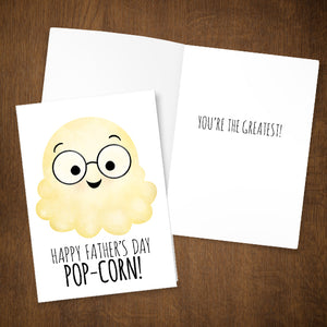 Happy Father's Day Pop-corn - Print At Home Card