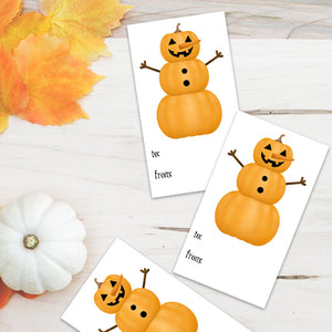 Pumpkin Snowman - Print At Home Gift Tags