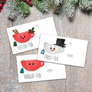Holiday (Tea Puns) - Print At Home Gift Tags