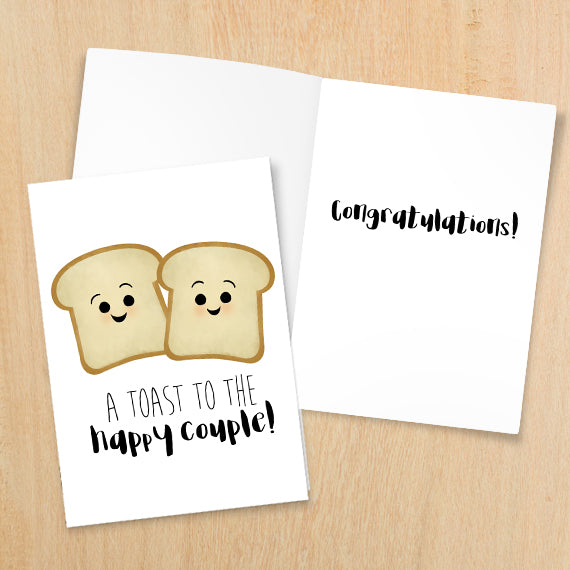 A Toast To The Happy Couple - Print At Home Card
