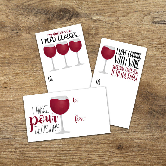 Wine - Print At Home Gift Tags
