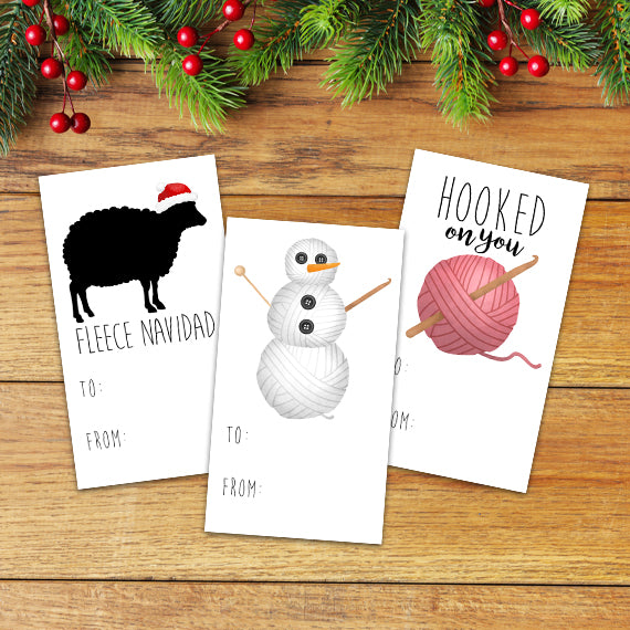 Fleece Navidad and Yarn - Print At Home Gift Tags