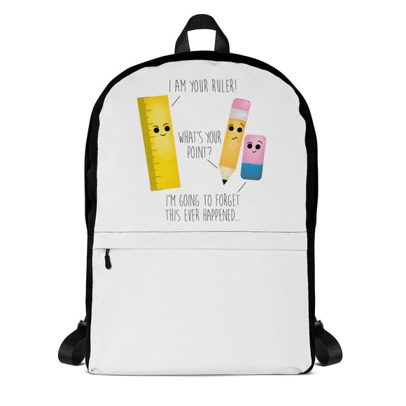 Ruler, Pencil and Eraser Puns - Backpack