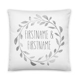 Names In Wreath - Custom Text Pillow
