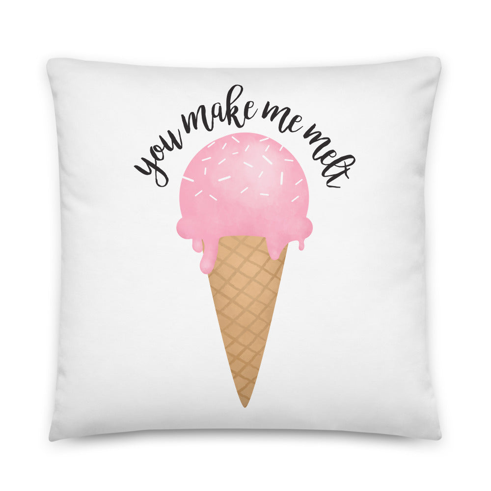 You Make Me Melt Ice Cream Pillow A Little Leafy