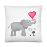 I Love You Tons (Elephant) - Pillow