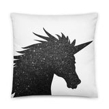 Black Unicorn (Faux Glitter) - Pillow