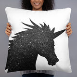 Black Unicorn (Faux Glitter) - Pillow