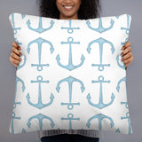 Blue Anchor Pattern - Pillow