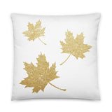 Fall Leaves (Faux Gold Glitter) - Pillow