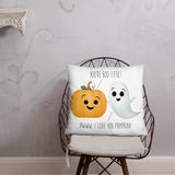 You're Boo-tiful! Awww, I Love You Pumpkin (Ghost and Pumpkin) - Pillow
