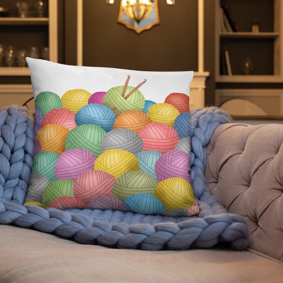 Yarn And Crochet Hooks - Pillow