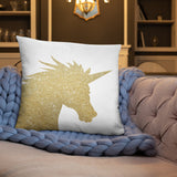 Gold Unicorn (Faux Glitter) - Pillow