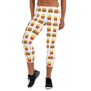 Burgers And Fries Pattern - Leggings